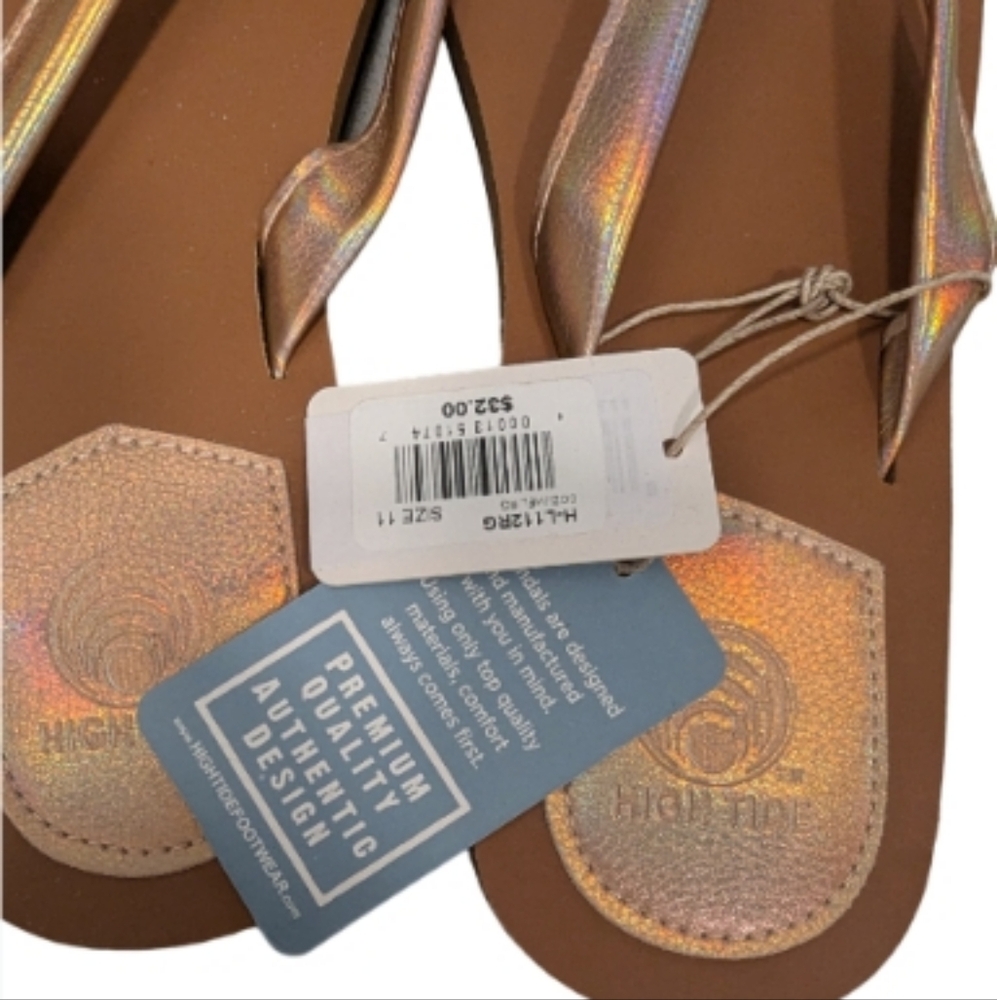 Metallic Pink 🩷 NWT High Tide Sandals - Picture 3 of 4